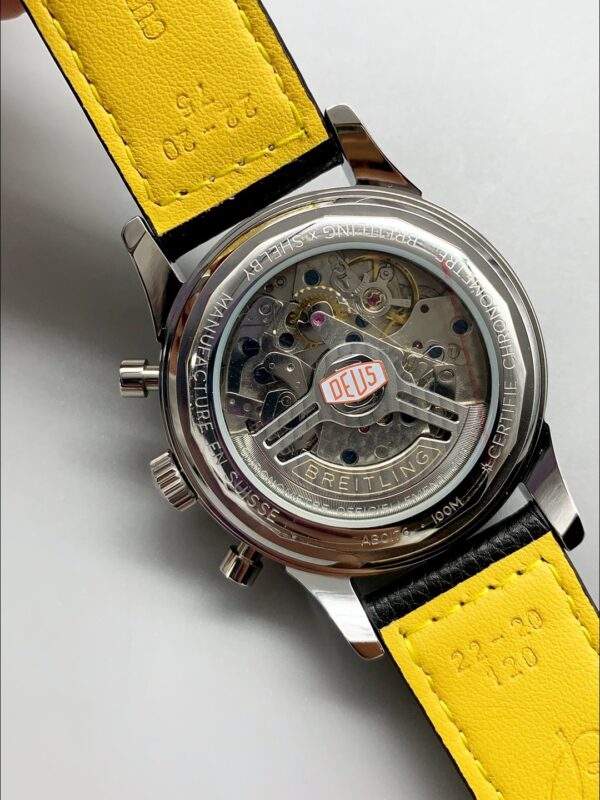 Breitling Top Time B01 Deus Edition Black Dial Leather Strap(1;1Super Clone)