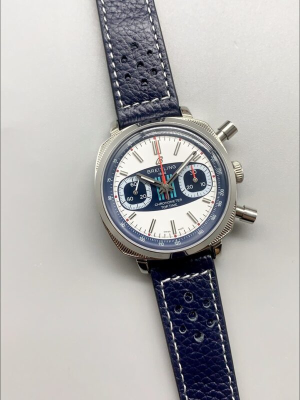 Breitling Top Time Chronograph Blue Leather Strap Watch(1;1Super Clone)