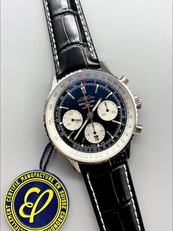 Breitling Navitimer B01 Chronograph 43 Black Dial – 904L Steel Casing (1;1Super Clone)