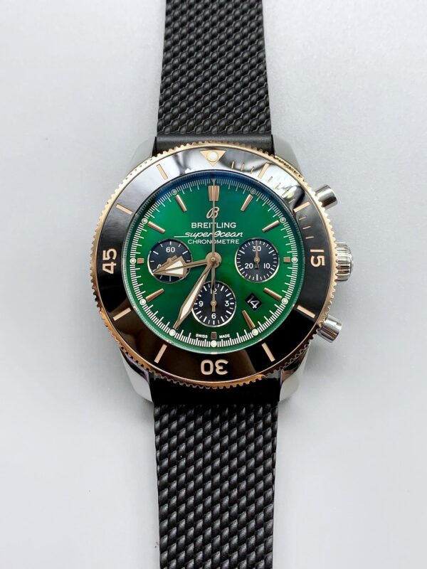 Breitling Superocean Culture Chronograph Men’s Watch with Green Dial and Leather Strap(1:1 Super Clone)