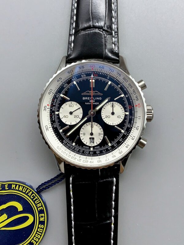 Breitling Navitimer B01 Chronograph 43 Black Dial – 904L Steel Casing (1;1Super Clone)