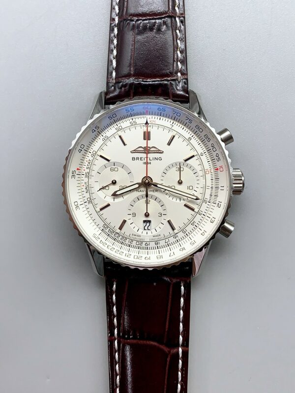Breitling Navitimer B01 Chronograph 43 White Dial – 904L Steel Casing (1;1Super Clone)
