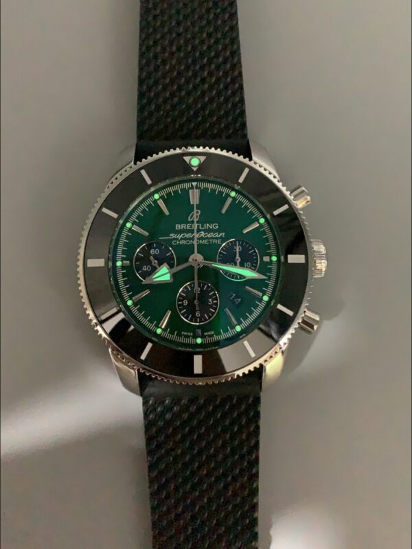 Breitling Superocean Culture Chronograph Men’s Watch with Green Dial and Leather Strap(1:1 Super Clone)