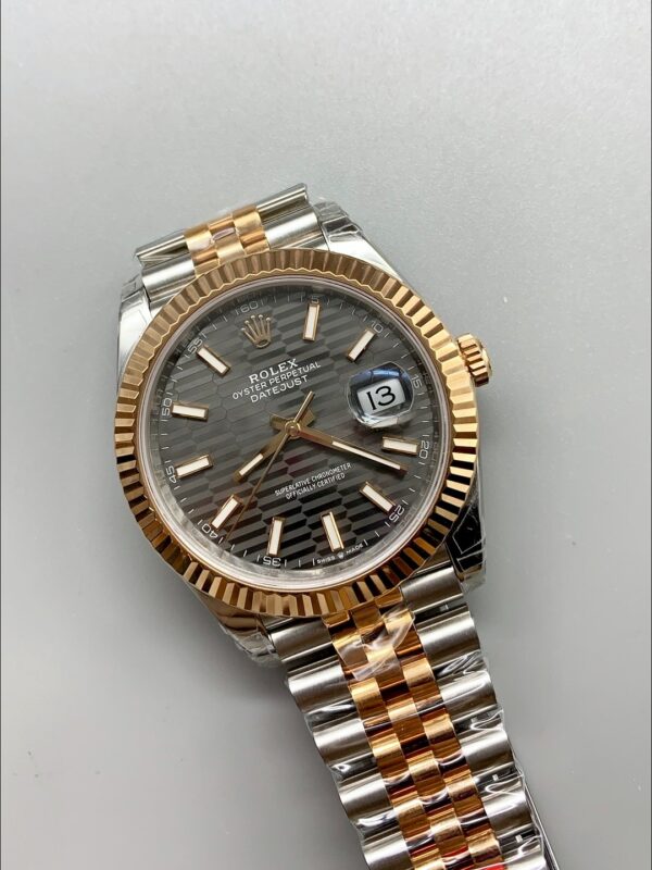 Rolex Datejust 41MM Two Tone Rose Gold Plating Fluted Dial Watch(1:1Super Clone )