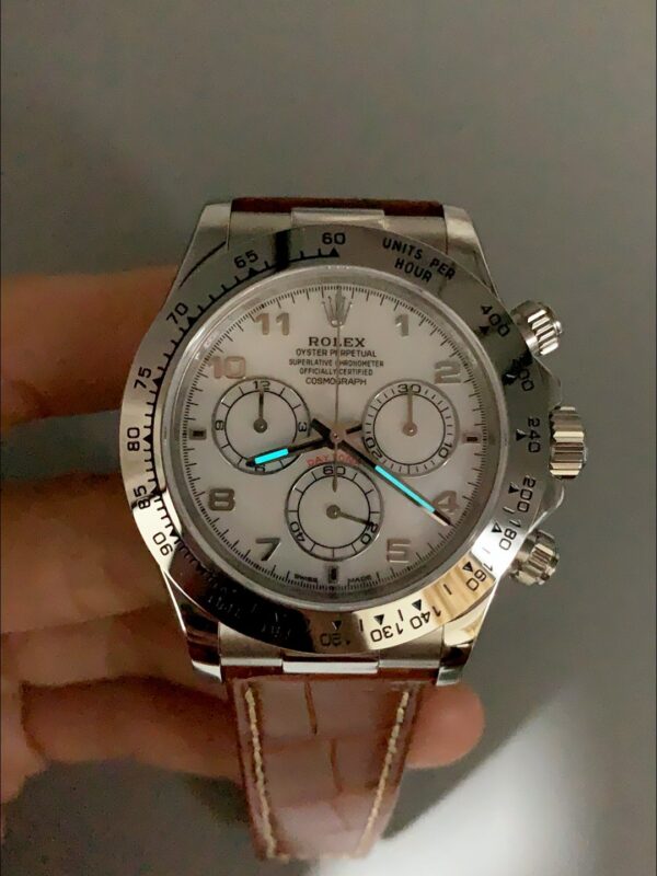 Rolex Daytona White Dial Brown Leather Strap Chronograph 1:1 Superclone
