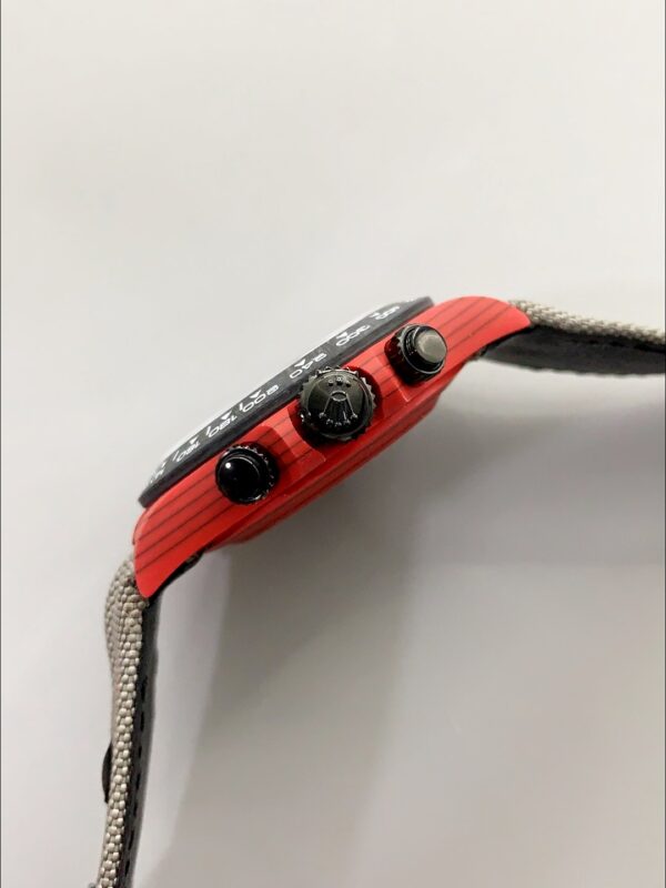 Rolex Daytona Edition Watch in Red Dial Red Carbon Casing (1:1 Super Clone)