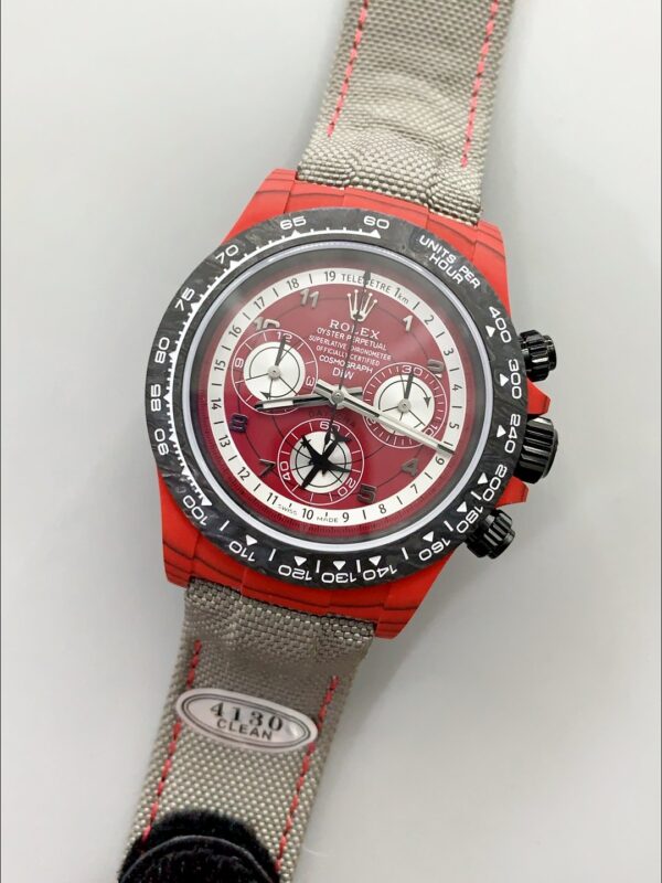 Rolex Daytona Edition Watch in Red Dial Red Carbon Casing (1:1 Super Clone)