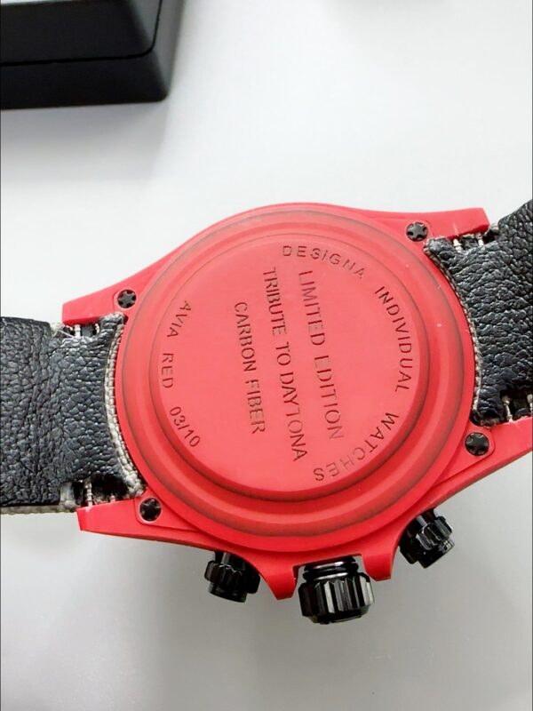 Rolex Daytona Edition Watch in Red Dial Red Carbon Casing (1:1 Super Clone)
