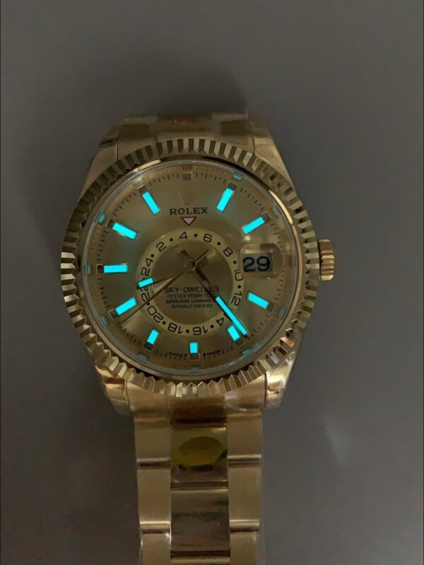 Rolex Sky-Dweller REF# 336935 Gold Dial Watch in Yellow Gold 904L Steel Case (1:1Super Clone)