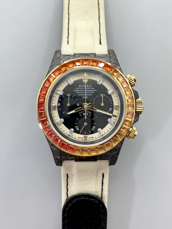 1E69C8813E697A5-418.jpg Rolex Daytona DiW Carbon Edition Rainbow Bezel – Forged Carbon Casing Beige Strap(1:1Super Clone )