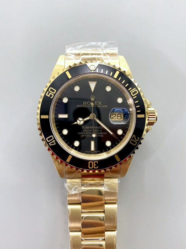 1E69C8813E697A5-421-1.jpg Rolex Submariner 16618 Gold Watch with Swiss 3135 Movement(1:1Super Clone)