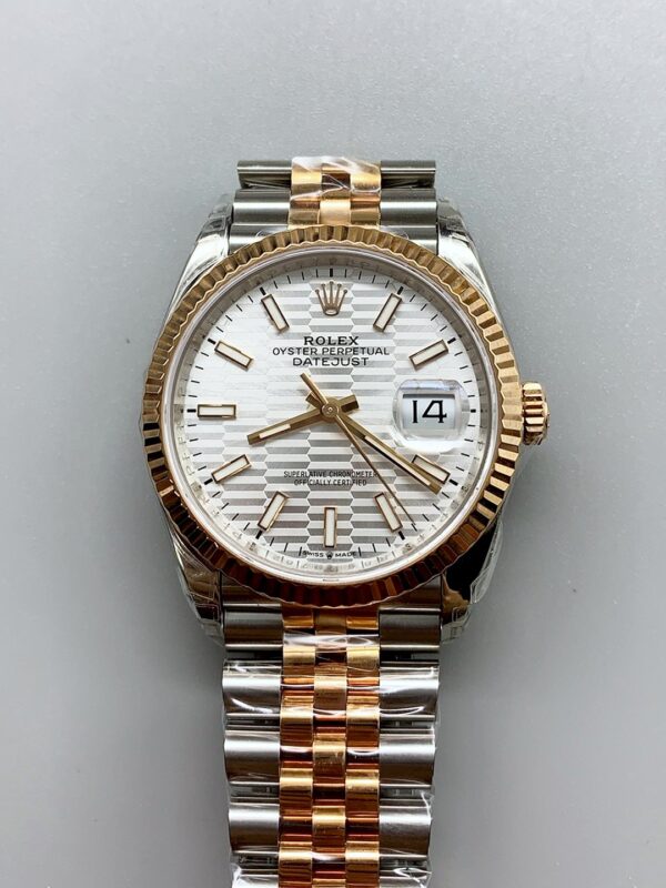Rolex Datejust 41MM Two Tone Rose Gold Plating Fluted Dial Watch(1:1Super Clone )