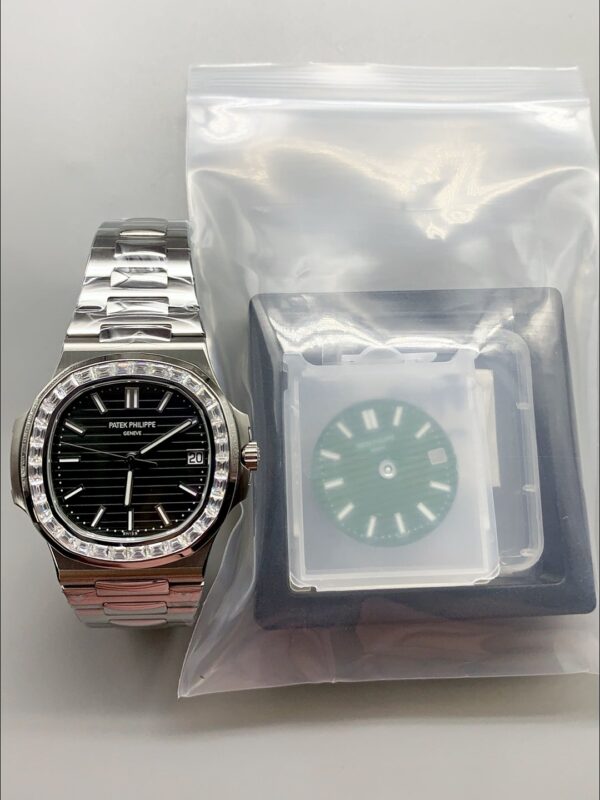 Patek Philippe Nautilus Stainless Steel Black Dial Diamond Bezel 1:1 Superclone