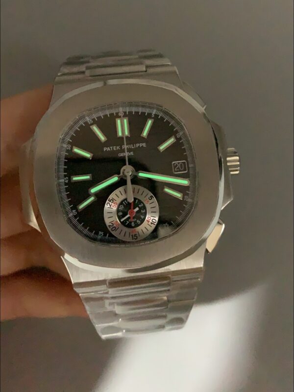 Patek Philippe Nautilus 5980 Chronograph Steel Case in Black Dial (1:1Super Clone)