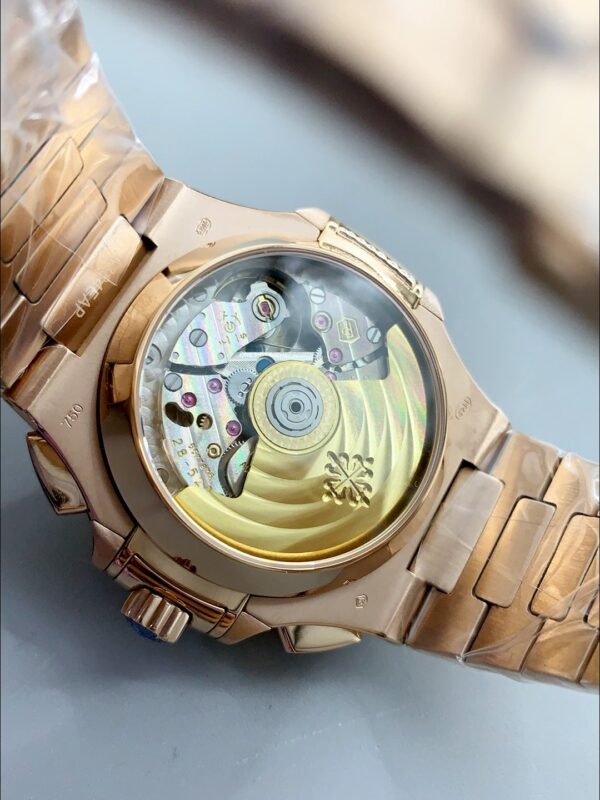 Patek Philippe Nautilus 5980/R Rose Gold 904L Steel Case in Black Dial (1:1Super Clone)