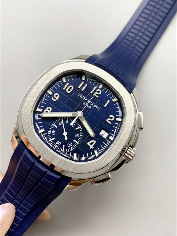 Patek Philippe Aquanaut 5968 Chronograph Steel Casing Blue Dial Watch(1:1 Super Clone)