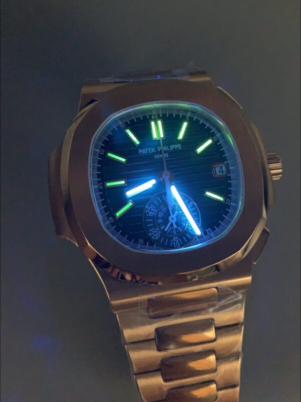 Patek Philippe Nautilus 5980/R Rose Gold 904L Steel Case in Black Dial (1:1Super Clone)