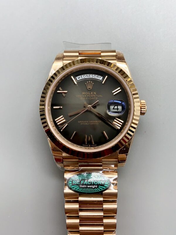 Rolex Day-Date 40 President 18k Rose Gold Slate Ombre Watch(1;1 Super Clone)