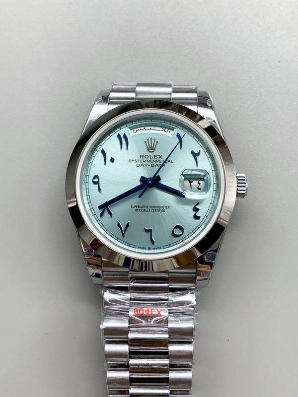 Rolex Day-Date Ice Blue Dial Middle Eastern Numerals Mechanical Watch(1;1Super Clone)