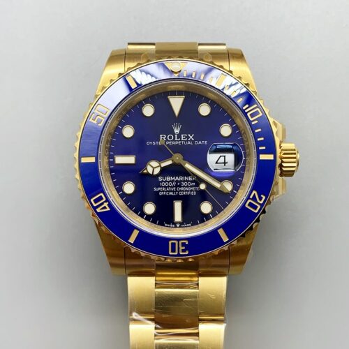 Rolex Submariner 40mm Gold Case, Blue Dial, 3135 Movement.(1;1Super Clone)