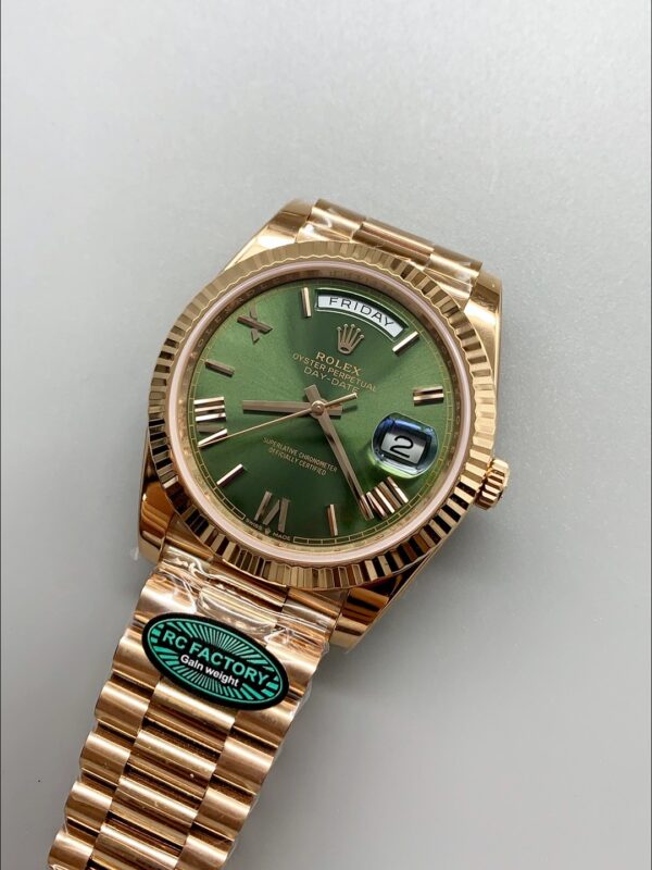 Rolex Day-Date 40mm With Green Dial And Rose Gold bracelet.(1;1Super Clone)