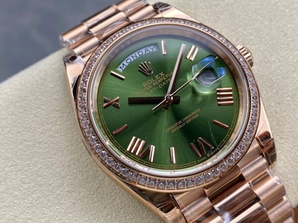 Day Date Rolex Weekly Journal Champaign 18K Gold Plated counter weight