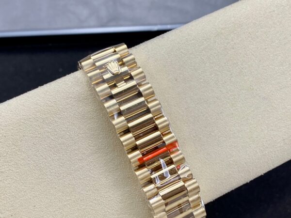 1:1 super clone Day Date Rolex Weekly Journal 18K Gold Plated counter weight